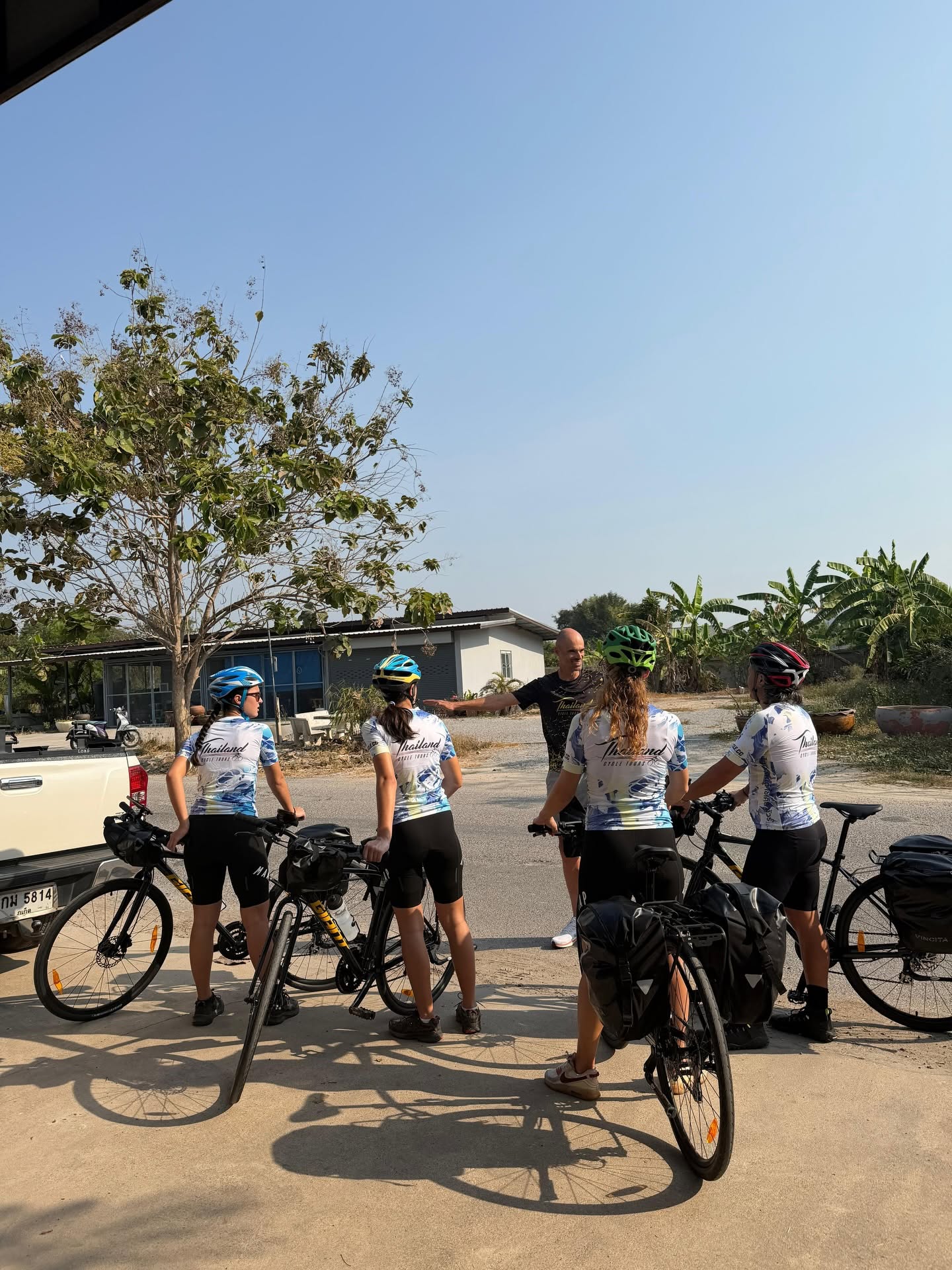 Self-guided cycling tour in Hua Hin, Thailand, with cyclists riding along scenic coastal roads, quiet countryside lanes, and tropical landscapes. Discover hidden beaches, local villages, and national parks at your own pace with GPS navigation from Thailand Cycle Tours.