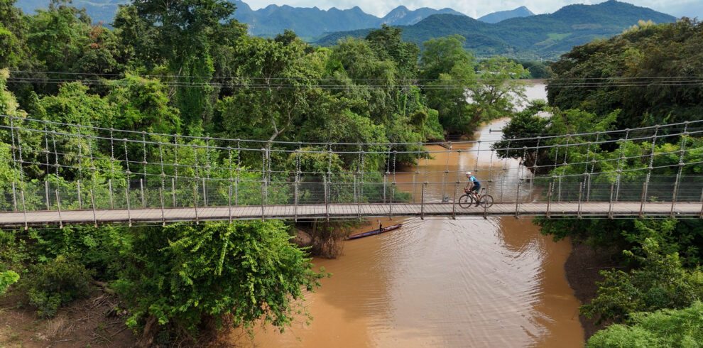Hanoi bridge during thailand cycle tours laos